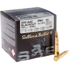 Патрон Sellier & Bellot 300 Whisper/Blackout куля FMJ 147гр 9,55г 633 м/с