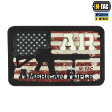 Нашивка M-Tac AR-15 American Rifle (80х50 мм) Black/GID