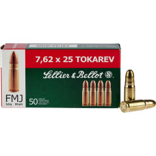 Патрон Sellier & Bellot кал. 7,62x25 Tokarev куля FMJ маса 5,5 г/ 85 гр 50 шт
