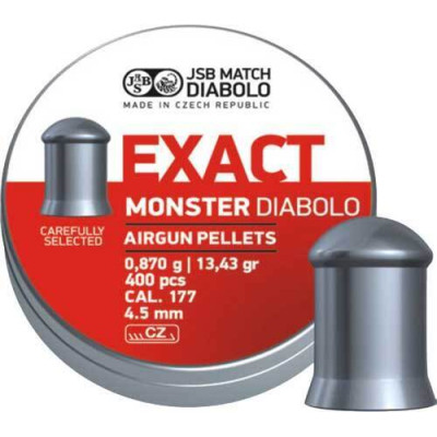Кулі пневматичні JSB Diabolo Monster. Кал. 4.52 мм. Вес - 0.87 г. 400 шт/уп