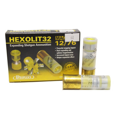 Патрон D Dupleks 12к 12/76 куля Hexolit 32г Magnum 5шт/уп