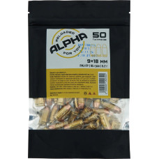 Патрон нарізний ALPHA кал. 9 мм Makarov куля FMJ FP маса 6,2 г (95 гр) 50 шт