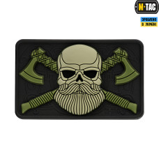 Нашивка M-Tac Bearded Skull 3D PVC Black/Olive