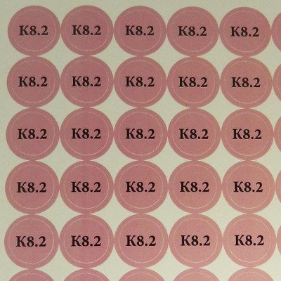 Наклейки на патрони "к. 8.2"