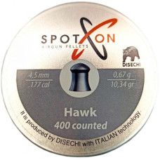 Кулі пневматичні Spoton Hawk 400 шт. кал. 4,5 мм. Вага - 0,67 г.