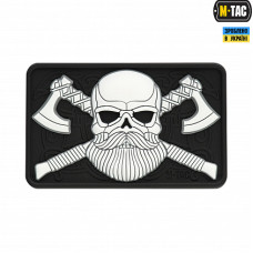 Нашивка M-Tac Bearded Skull 3D PVC Black/White