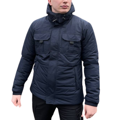 Куртка 869 OSSO Collection на меховой подкладке Темно-синие XL