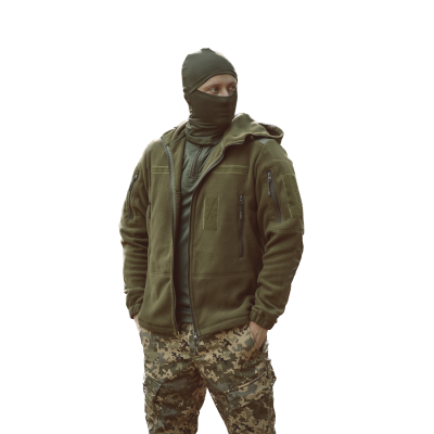 Кофта флісова HP з капюшоном хакі XXL