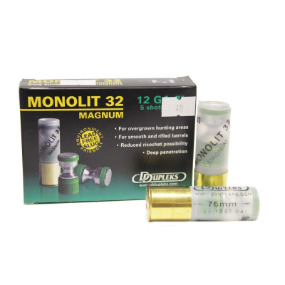 Патрон D Dupleks 12к 12/76 куля Monolit Magnum 32г 5шт/уп