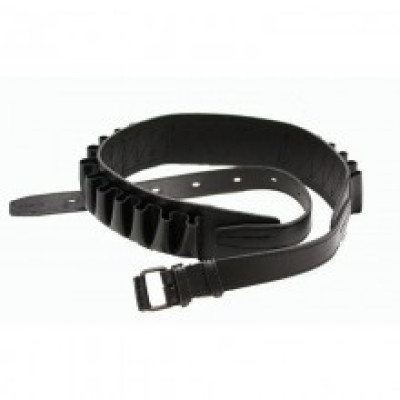Патронташ на 24 набої відкритий з підвісом, шкіра (чорний)