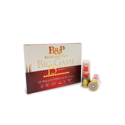 Патрон B&P 12к BIG GAME PALLETTONI/BUCKSHOT (15P) (Б/К) 20N/70 56 гр №11/0 картеч 10шт/уп