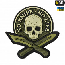Нашивка M-Tac No Knife - No Life 3D PVC Olive