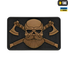Нашивка M-Tac Bearded Skull 3D PVC Black/Coyote