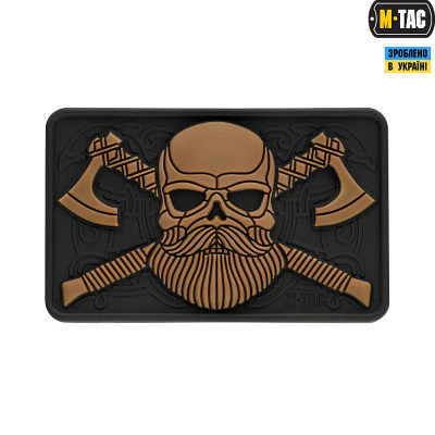Нашивка M-Tac Bearded Skull 3D PVC Black/Coyote