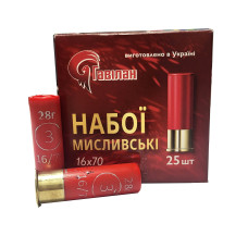 Патрон 16к Гавілан 28г №3 дріб (К) 25шт/уп