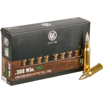 Патрон RWS 308 Win куля EVO Green 139гр 9,0г 885 м/с 20шт/уп