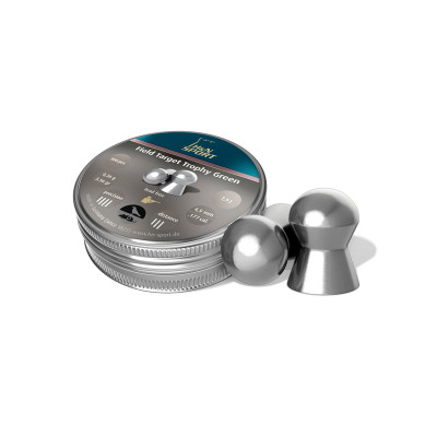 Кулі пневматичні H&N Field Target Trophy Green. Кал. 4.5 мм. Вага - 0.37 г. 300 шт/уп. Безсвинцевим