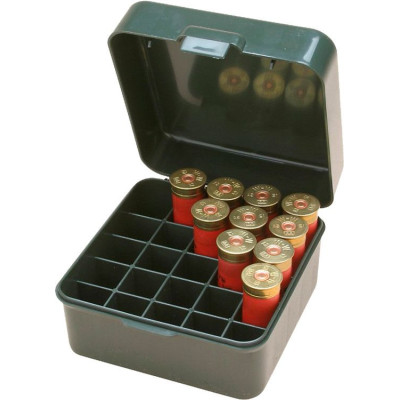 Коробка MTM Dual Gauge Shotshell Case універсальна на 25 патронів 12/16/20 кал.Темно зелена