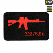 Нашивка M-Tac AR-15 .223/5,56 Laser Cut Black/Red