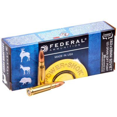 Патрон нарізний Federal Power shok JSP 7,62х39 123GR (8 г) 20 шт