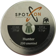 Кулі пневматичні Spoton Hunter 250 шт. кал. 4,5 мм. Вага - 0,63 г.