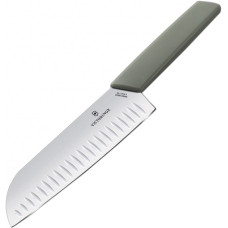 Ніж кухонний сантоку fluted Victorinox Swiss Modern 17см олива 6.9056.17K6B