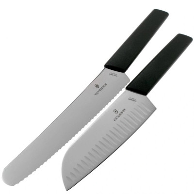 Набір ножів сантоку+хлібний Victorinox Swiss Modern 6.9093.22G