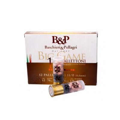 Патрон B&P 12к BIG GAME PALLETTONI/BUCKSHOT (12P) (Б/К) 20/70 46 гр №11/0 картеч 10шт/уп