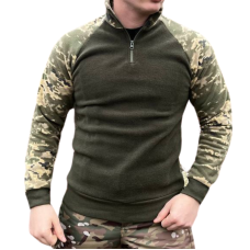Кофта флісова 869 LEONIDAS олива, рукава піксель XXXL