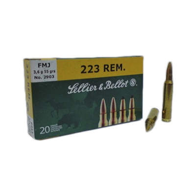 Патрон Sellier & Bellot Range Dynamics 223 Rem куля FMJ 55гр 3,6г 1006 м/с 100шт/уп