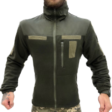 Кофта флісова Single Sword зі вставками Soft Shell хакі M