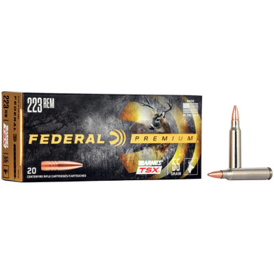 Патрон Federal V-Shok 223 Rem куля BARNES TSX 55гр 3,56г 975 м/с 20шт/уп