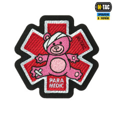 Нашивка M-Tac Paramedic Медвідь (вишивка) Pink/Black