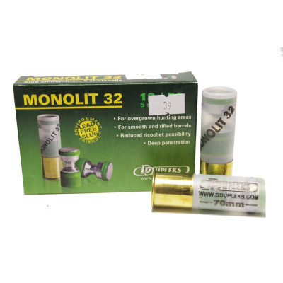 Патрон D Dupleks 12к 12/70 куля Monolit 32г 5шт/уп