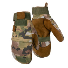 Зимові утеплені тактичні рукавиці KIBORG Softshell мультикам L