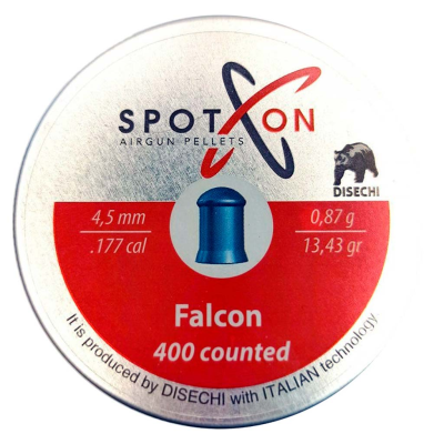 Кулі пневматичні Spoton Falcon 400 шт. кал. 4,5 мм. Вага - 0,87 г.