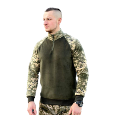 Світер флісовий 869 LEONIDAS олива, рукава піксель 3XL