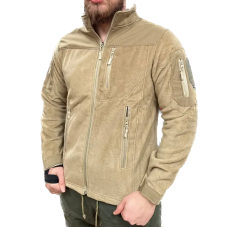 Кофта флісова THERMO POWER SAFARI TACTICAL з вставками Soft Shell на плечах Пустиня L
