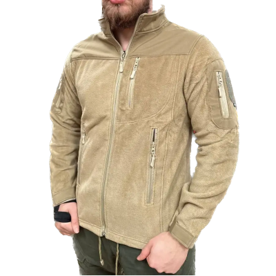 Кофта флісова THERMO POWER SAFARI TACTICAL з вставками Soft Shell на плечах Пустиня L