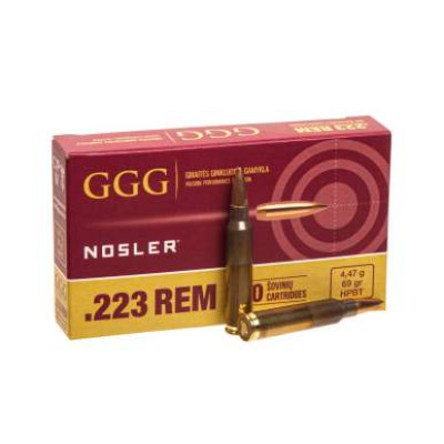 Патрон GGG Match 223 Rem куля HPBT Nosler 69гр 4,47г 915 м/с 20шт/уп
