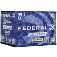 Патрон нарізний Federal,22 LR, Lead HP,36GR(2.33гр.),384м/с,325шт/10уп