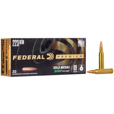 Патрон Federal Gold Medal 223 Rem куля Berger BT Target 73гр 4,73г 853 м/с 20шт/уп