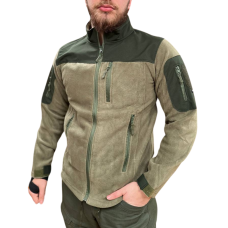 Кофта флісова SAFARI TACTICAL з вставками Soft Shell на плечах Хакі L