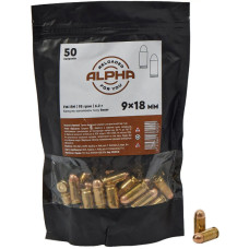 Патрон нарізний ALPHA кал. 9х18 Makarov куля FMJ RN 6,2 г (95 гр)