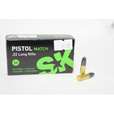 Патрон нарізний SK Pistol Match 22Lr Round Nose 40gr/2,6г 285 м\с (50шт)