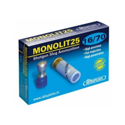 Патрон D Dupleks 16к 16/70 куля Monolit 25г 5шт/уп