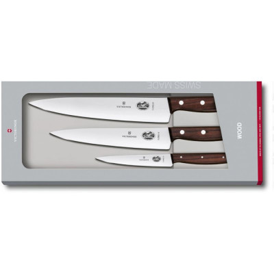 Набір кухонний Victorinox 3 ножа рожеве дерево 5.1050.3G