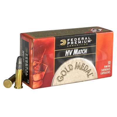 Патрон Federal Premium Gold Medal HV Match 22 LR куля LNR 40гр 2,59г 368 м/с 50 шт/уп