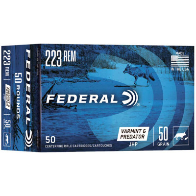 Патрон Federal VARMINT PREDATOR 223 Rem куля JHP 50гр 3,2г 1013 м/с 50шт/уп