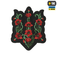Нашивка M-Tac Тризуб Червоний мак (вишивка) Black